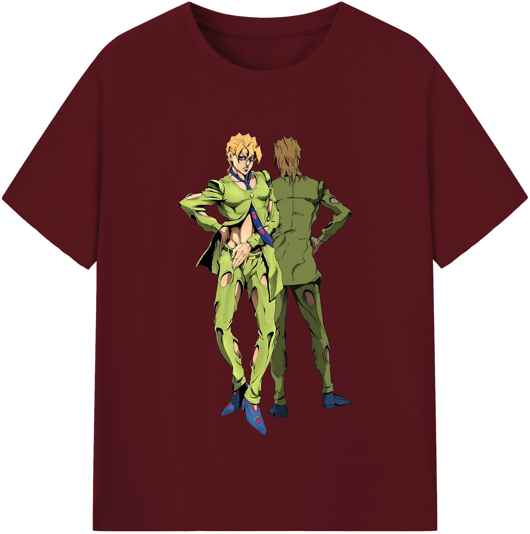 （画像用） ジョジョの奇妙な冒険 パンナコッタ?フー JoJo's Bizarre Adventure Pannacotta Fugo 綿100％半袖Tシャツ（フロントプリント）